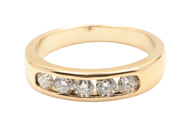 Ladies 18ct Yellow Brilliant Cut Tappered Band 0.50ct Size L,52 With Valuation