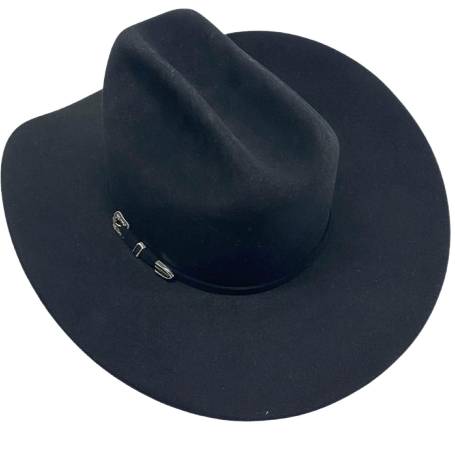 GEUNINE STETSON COWBOY HAT. BLACK, SIZE 7 3/4