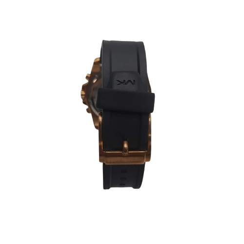 Michael Kors MK-8436 Analog Watch, Black And Gold Face, Rubber Straps, Good Condition