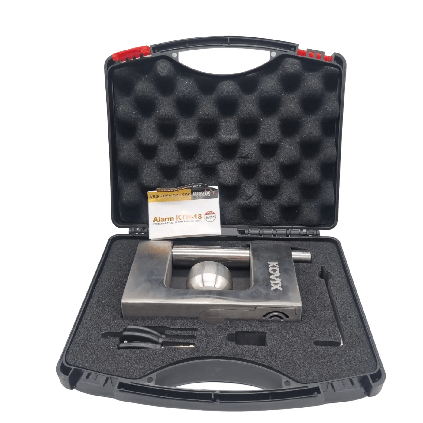Kovix KTR18 Heavy-Duty Trailer Lock with Case and Keys