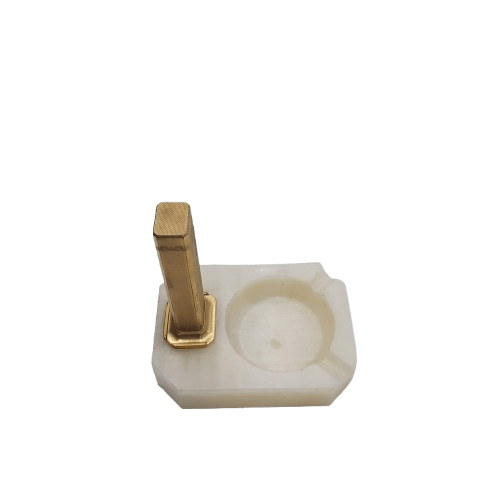 Dunhill Lighter And Ash Tray Tallboy White Marble Base Gold Lighter (NA 1355588)
