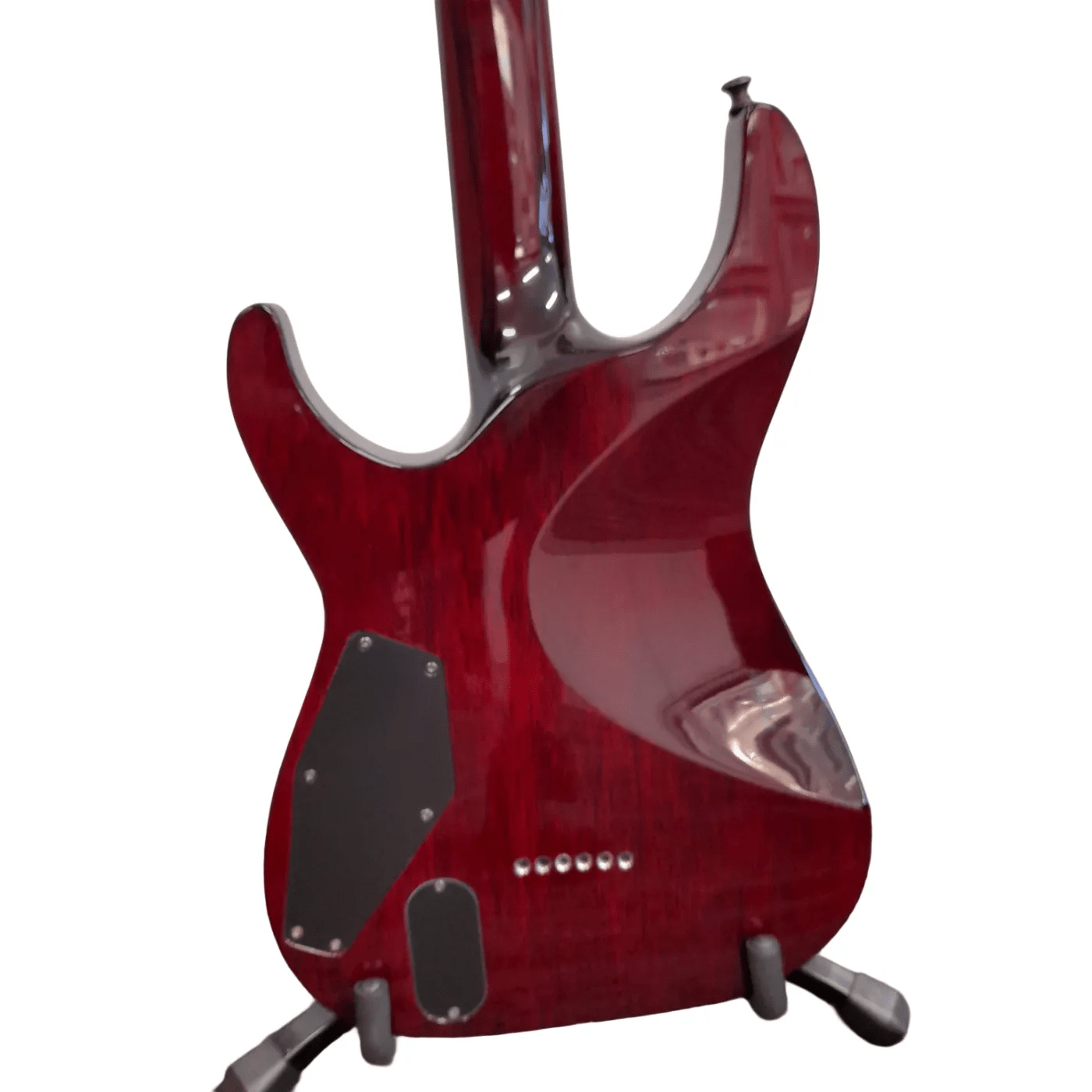 ESP LTD Deluxe H-1001 Dark Red Electric Guitar With EMG Pickups & Mother of Pearl Inlay – Includes Hard Case , Stand , Strap & Spare Strings