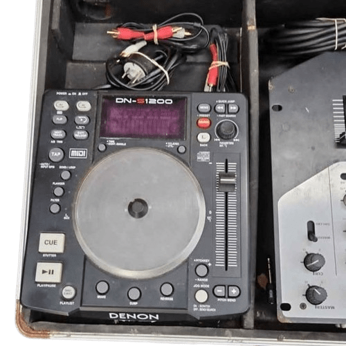 Denon DJ Mixer Setup – DN-S1200 with Hard Case, 2x DN-S1200 Turntables & Cords – Pickup Only (WR)