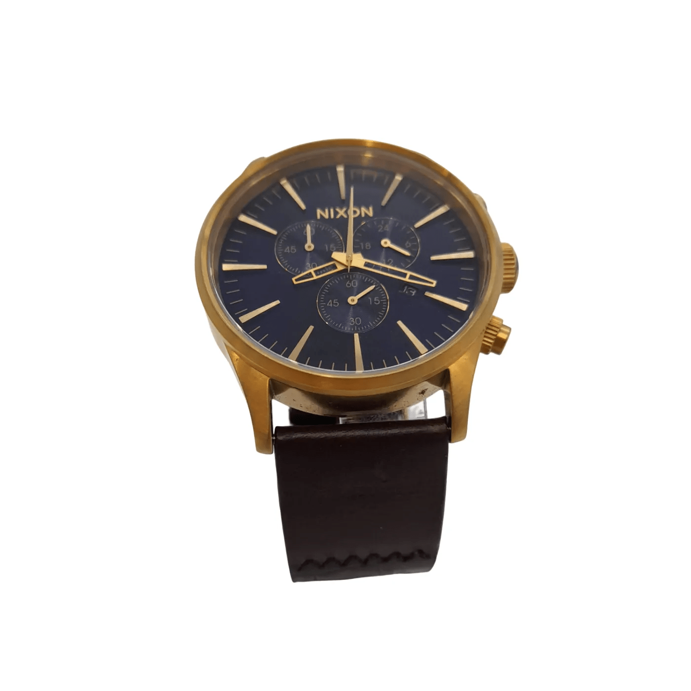 Mens Gold/Blue Nixon Watch Sentry Chrono – 1314984
