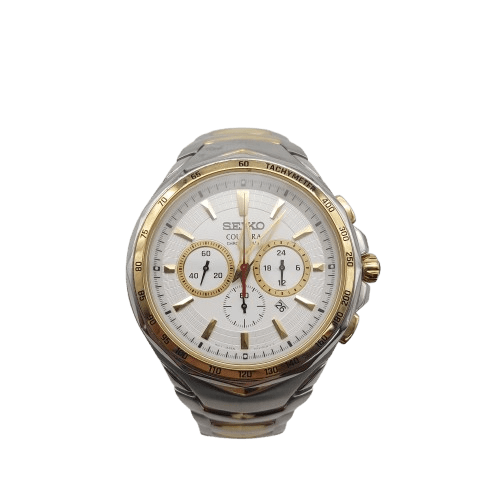 Mens Seiko Watch 7T12-0DF0 With Box And Spare Links (WR-1348157)