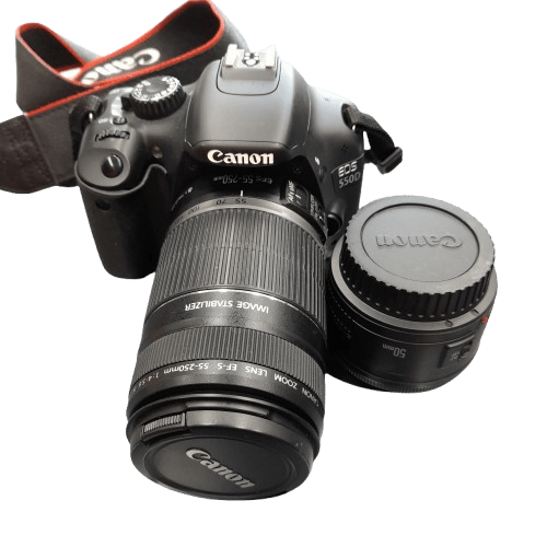 Canon Camera EOS 550D Black With Smaller Lens And Strap In The Bag