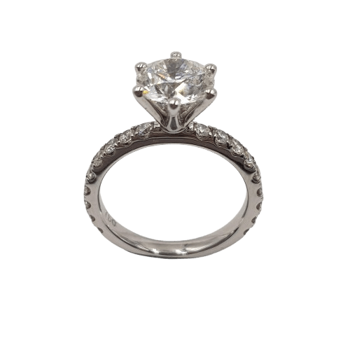 Ladies 18ct White Gold Round Brilliant Cut Labratory-Grown Diamond Engagement Ring 1.70ct G With Valuation