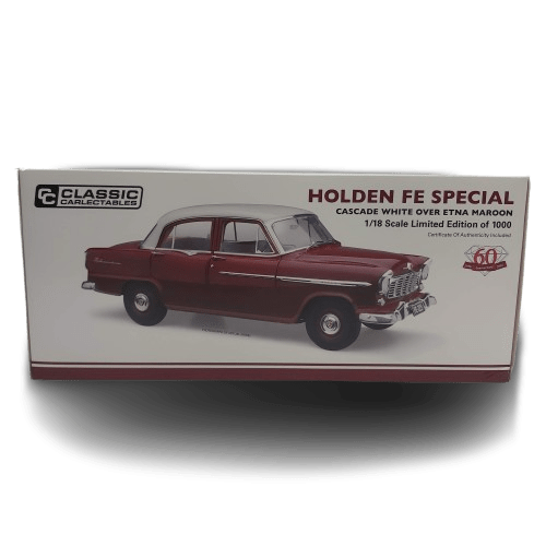 Classic Carlectables 1:18 Holden FE Special Cascade White over Etna Maroon