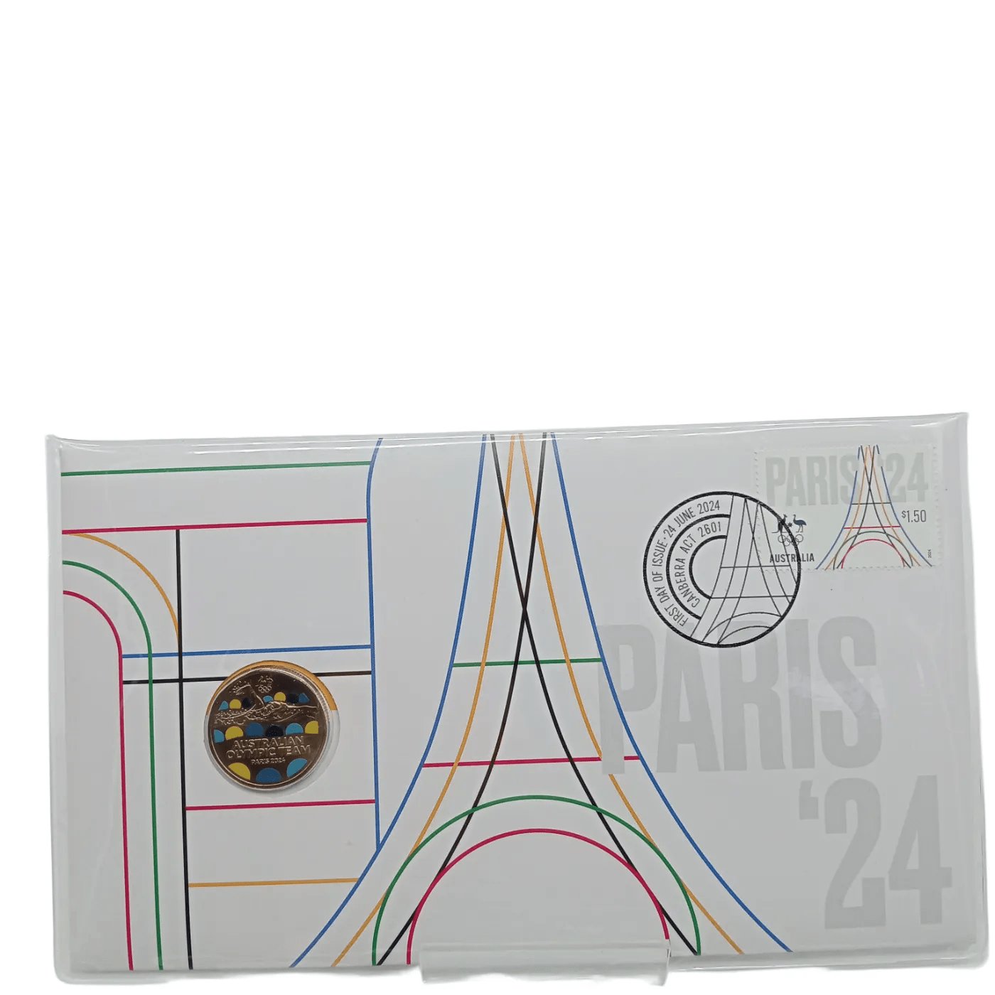 Australia Post Coin & Stamp: Paris 2024 $1 Coloured Uncirculated Coin (WR 1355922)