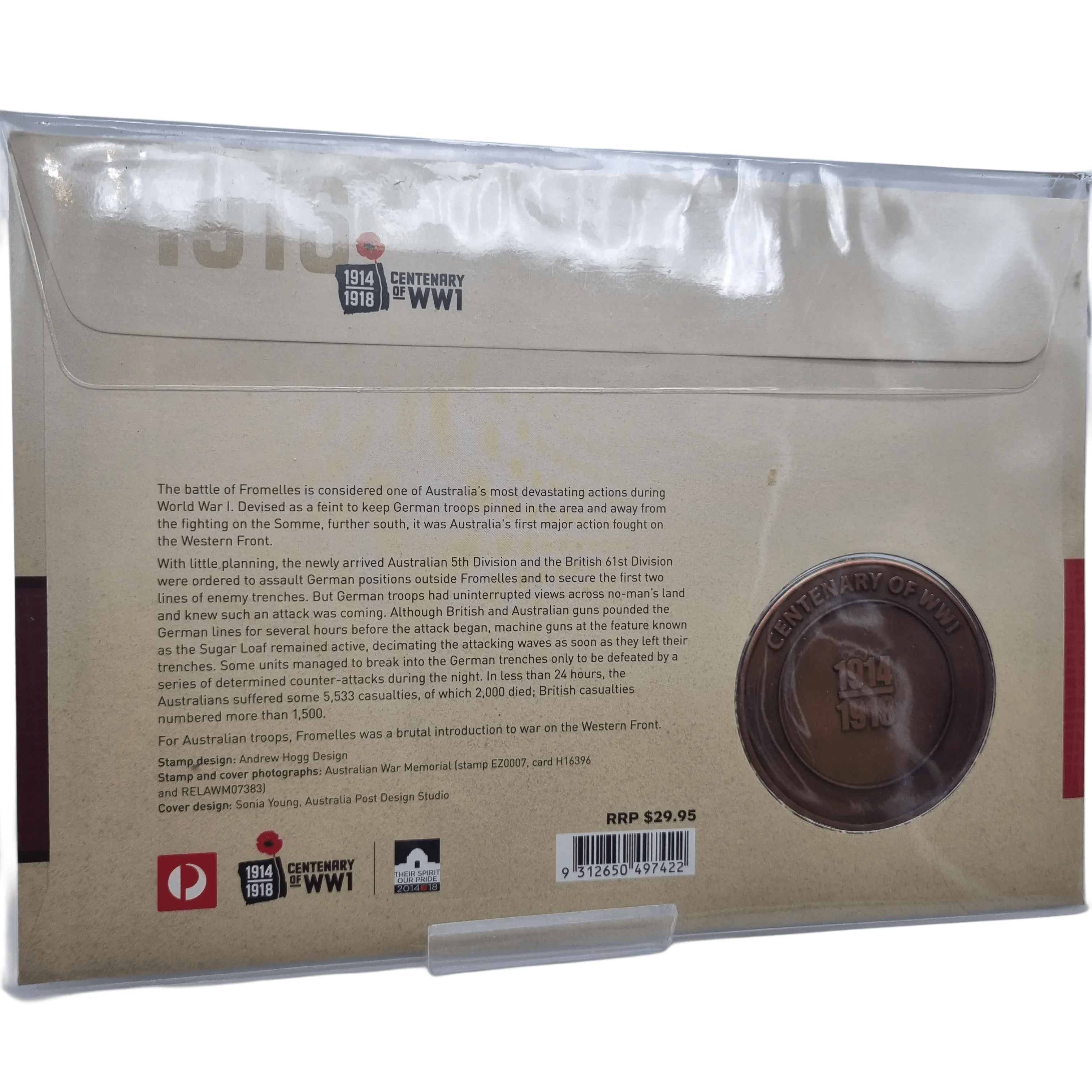 Australia 2016 Battle of Fromelles Medallion Limited Edition # 1448/2000