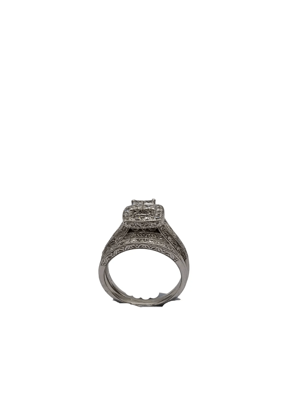 Ladies 18ct White Gold 41 Diamonds 2 Piece Set Round Brilliant Cut 1.00CT TDW P 8 with Valuation (WL)