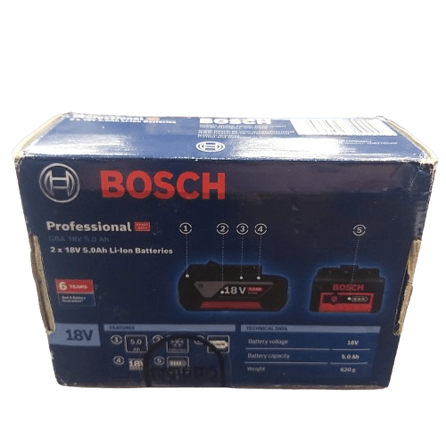 Bosch GBA 2-Pack 18V 5.0Ah Li-ion Cordless Battery Kit