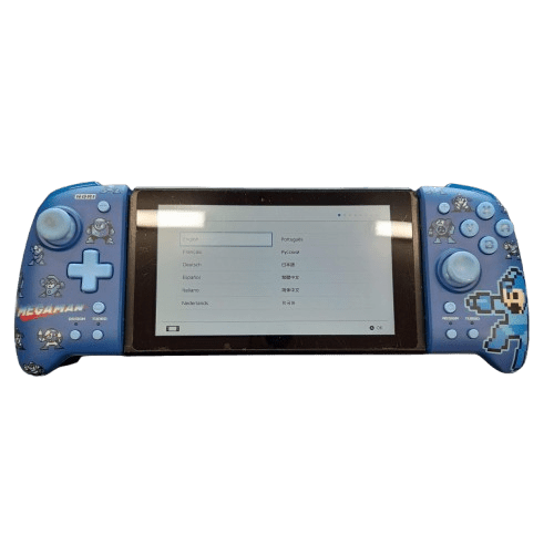 Nintendo Switch Console – No Charger or Dock – With MegaMan Comfort Grip Joy-Con Attachments – Condition as Pictured