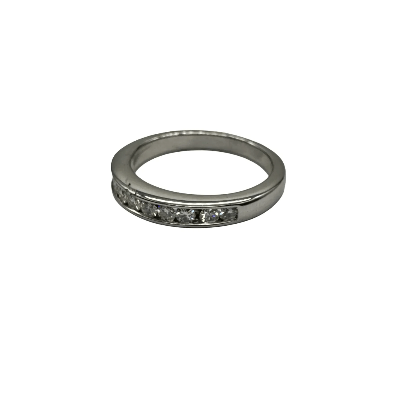 Ladies 18ct White Gold 10 Stone Synthetic Moissanite Ring K 1/2 5 1/2 With Valuation (WR 1306864)