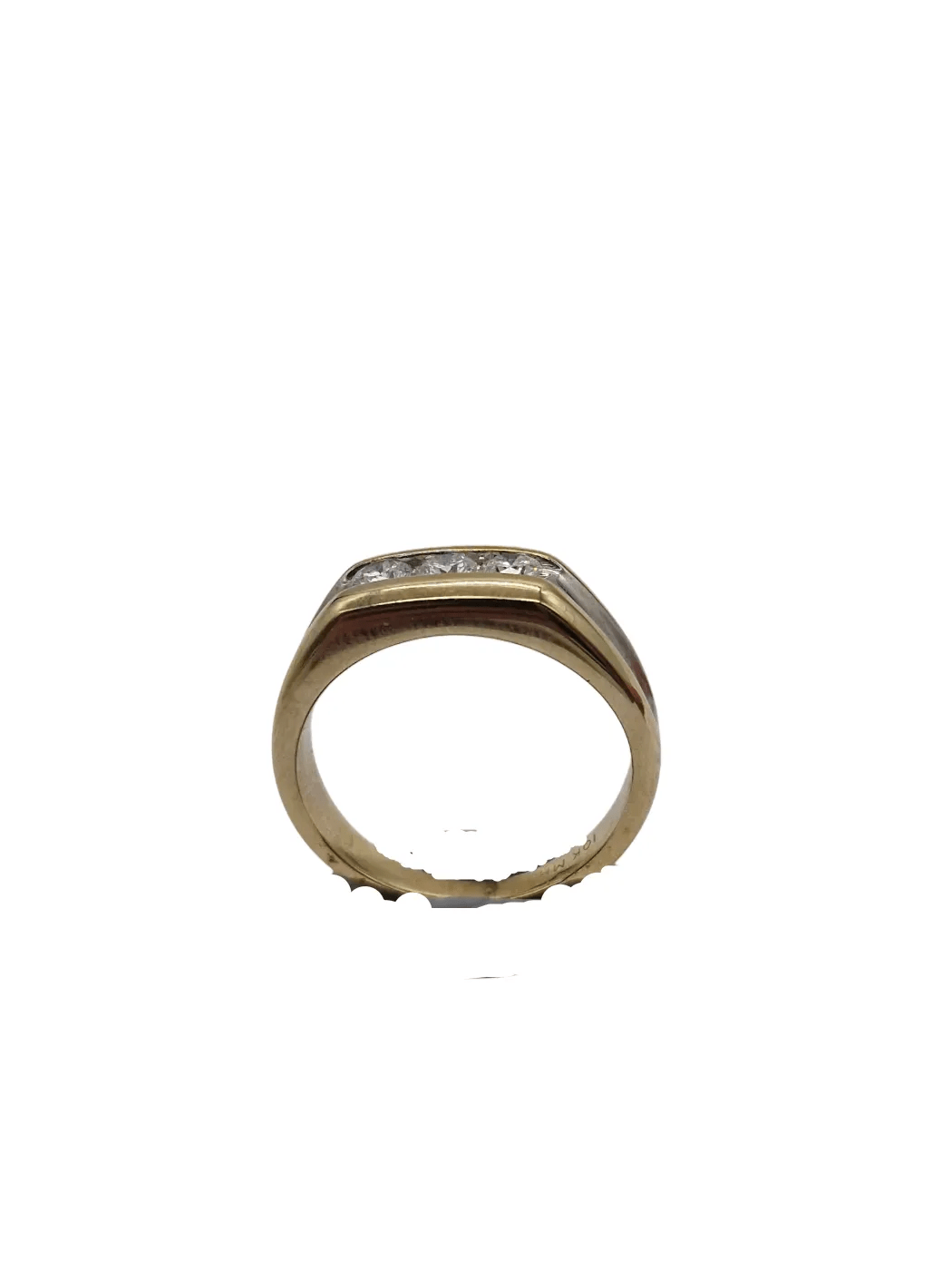 Mens 10K Yellow Gold Diamond Ring With 3 Diamonds 0.50CT TDW Q 8 With Valuation (WL)