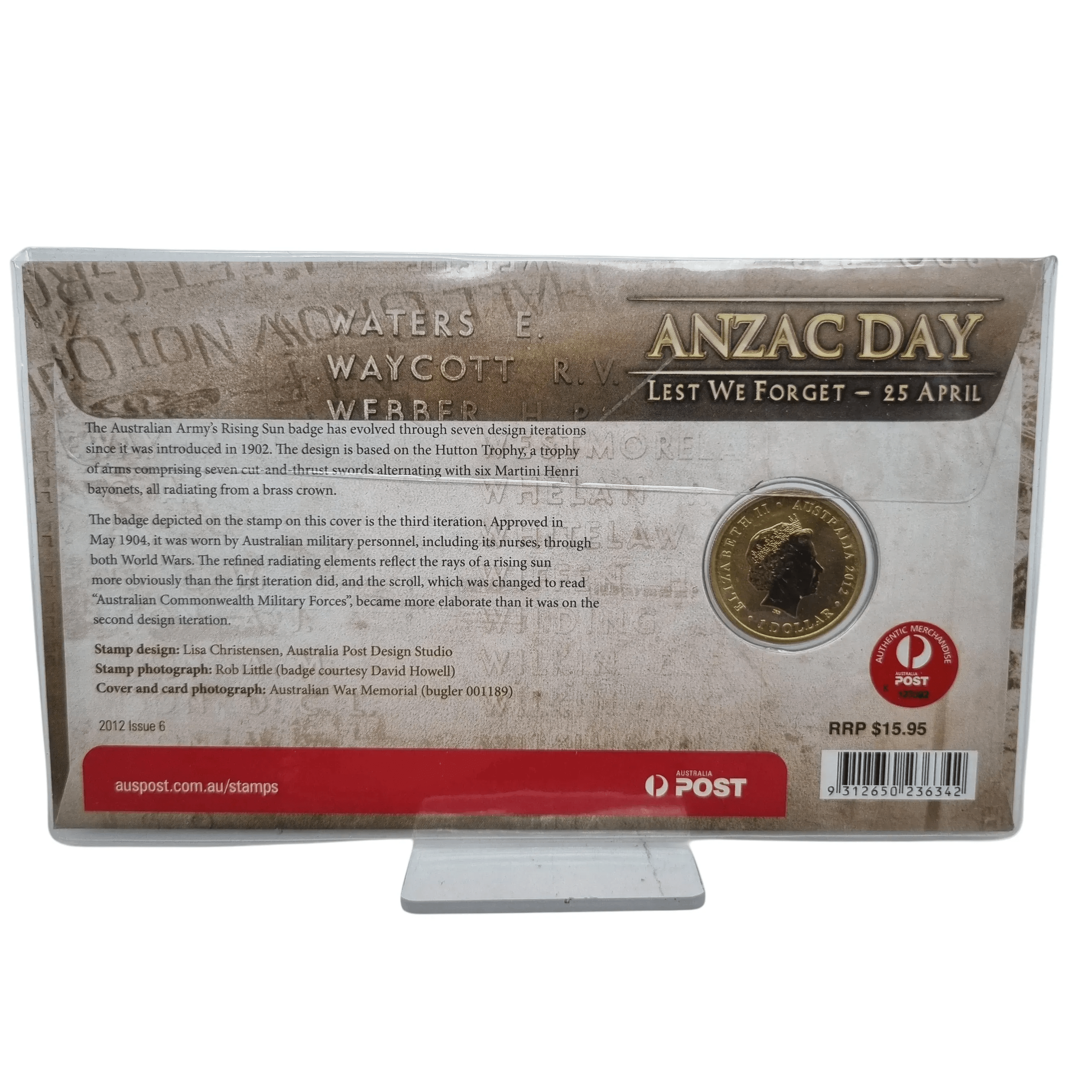 Australia Post: 2012 $1 ANZAC Day Lest We Forget Uncirculated Coin & Stamp