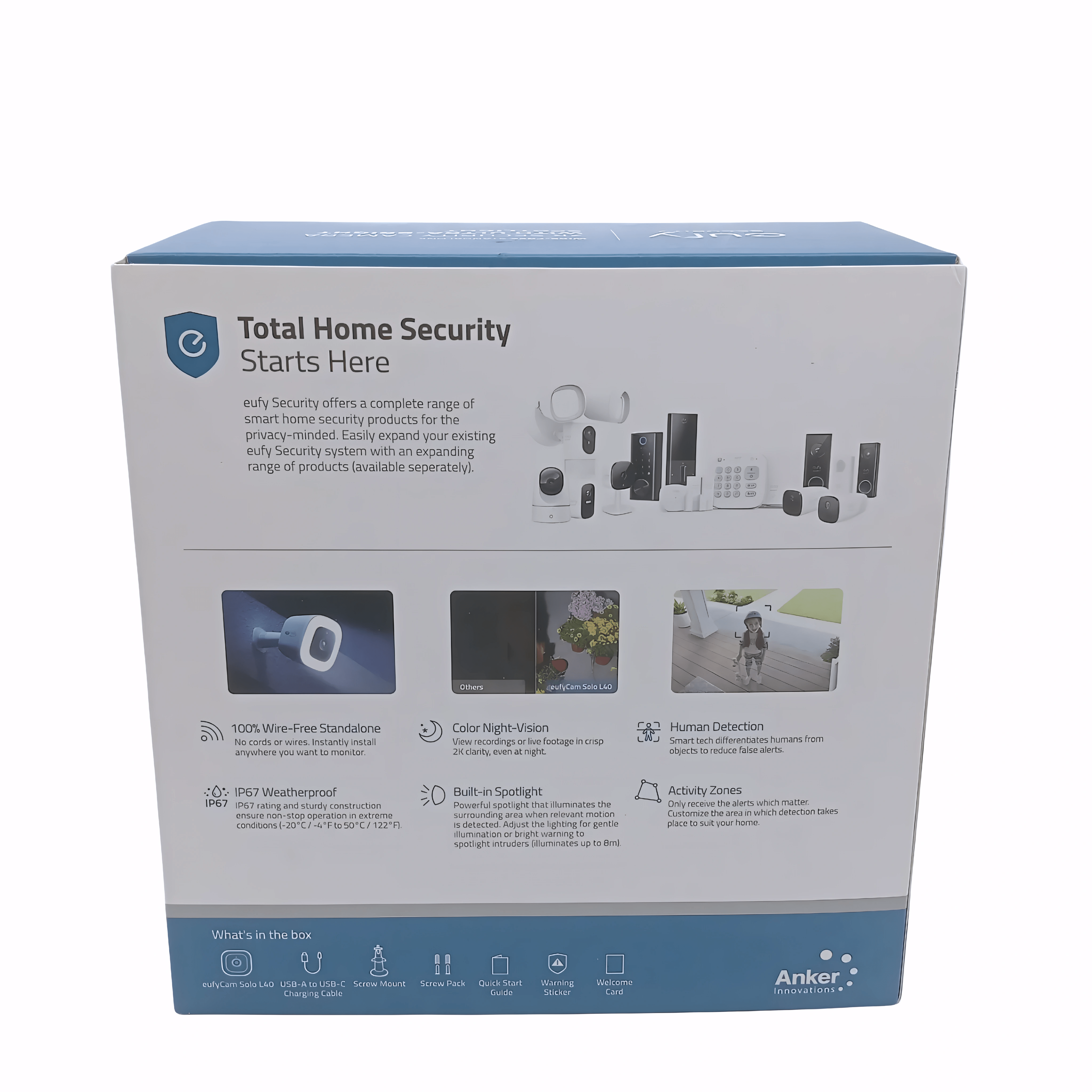 Eufy Security Camera T8123T21 – Wireless 2K Indoor/Outdoor Cam with Box and Mount (WR 1346887)