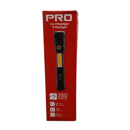 RS PRO LED Torch Black 250 lm, 167 mm Like New In Box ( Batteries Included )