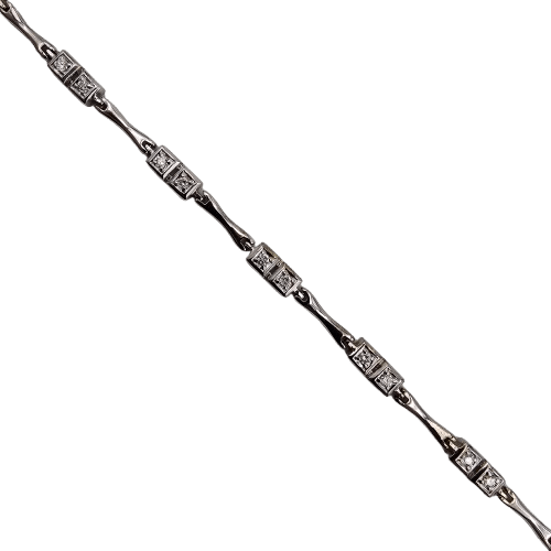Ladies 18ct White Gold Grain Set Diamond Bracelet 19.50cm 0.50ct TDW With Valuation (MR)