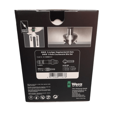 Wera 846/8 8Pce Countersink Drill Bit Set Like New