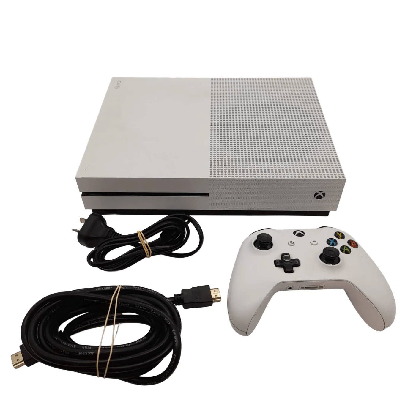 Microsoft 1681 Xbox One S 1TB Console + Controller *Missing Joycon Rubbers* + Power +HDMI (WL 1350903)