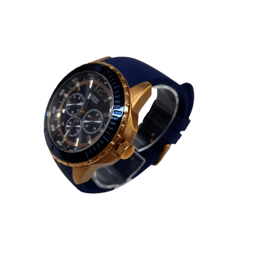 Guess W0485G1 Men’s Maverick Blue Dial Silicone Watch Like New