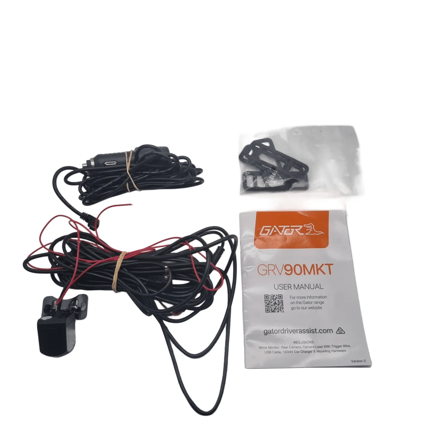 Gator Rearview Mirror/Monitor GRV90MKT Comes With Power Cord, Mount, Manual and Camera