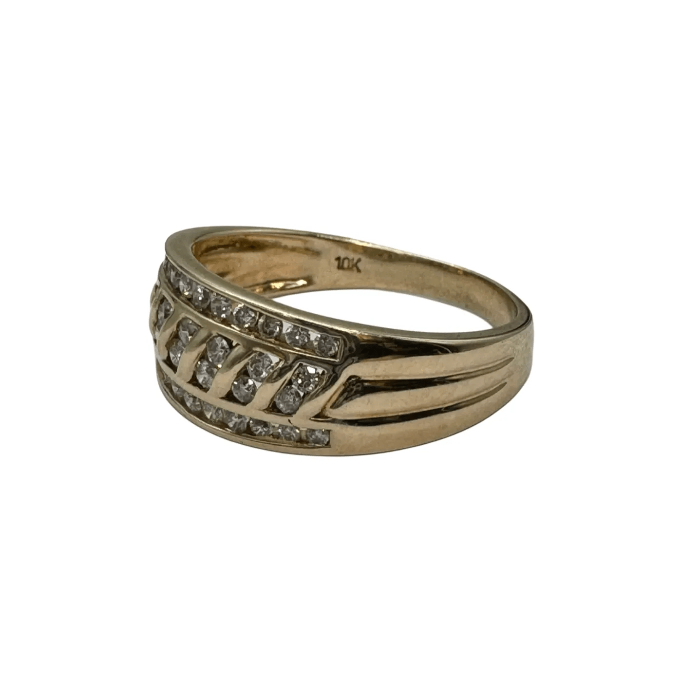 Ladies 10ct Yellow Gold 38 Stone Diamond Ring 0.50ct TDW R 8 3/4 with Valuation – WL 1266619