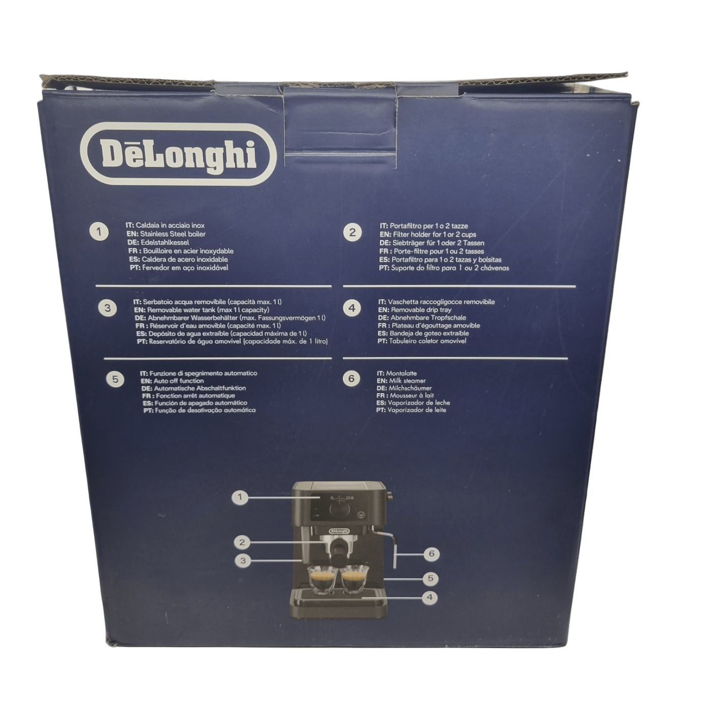 Delonghi Coffee Machine Stilosa In Box + Portafilter + Filters + Spoon