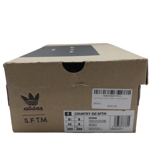 ADIDAS Song For The Mute Country OG Trainers, MENS US 8.5, Core Black / Core White / Wonder Beige In Box