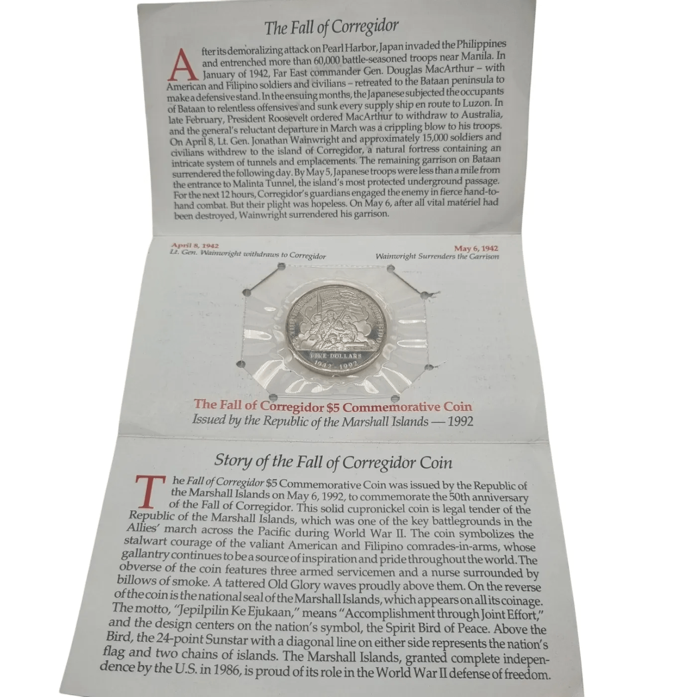 To The Heroes of Corregidor: $5 Commemorative Coin