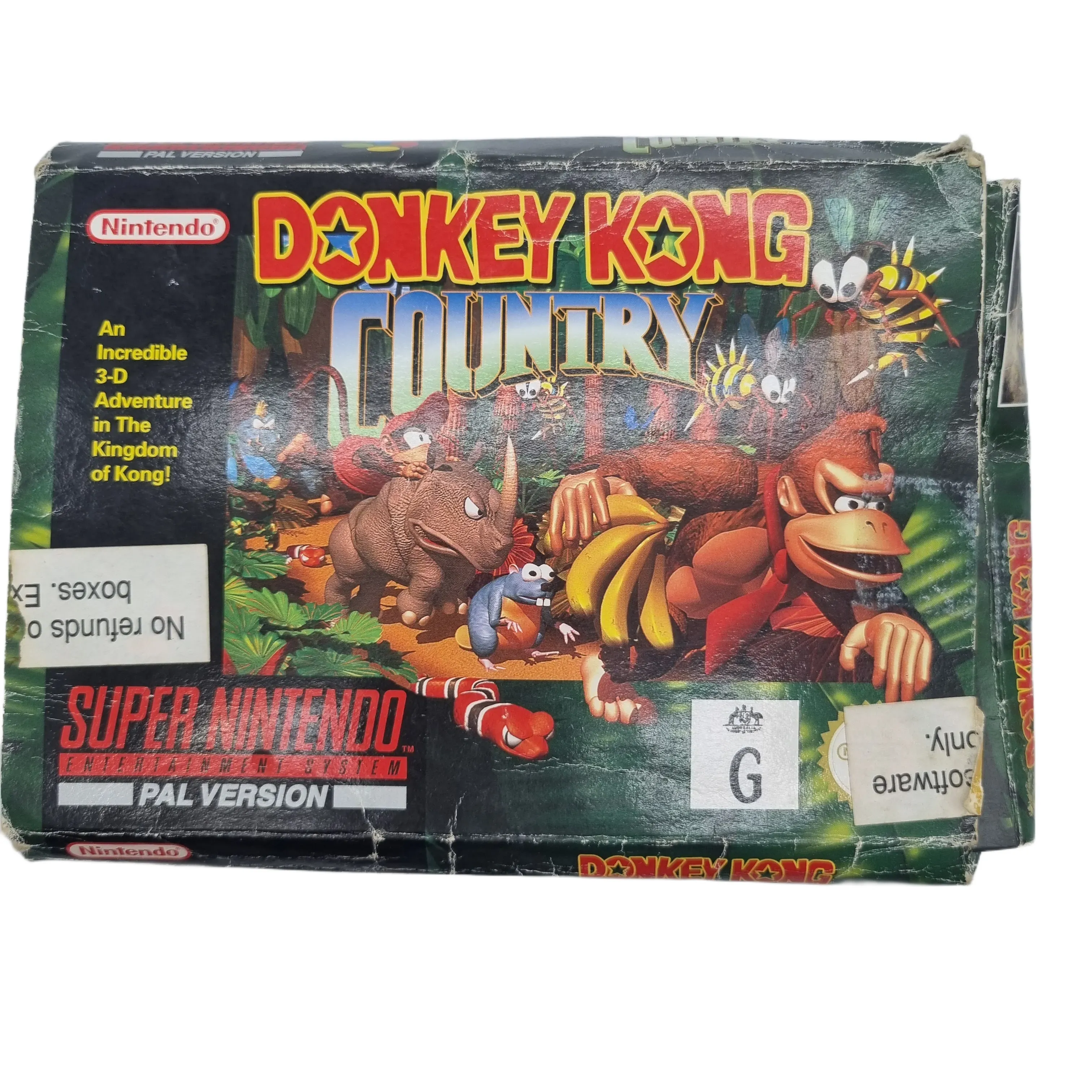 Super Nintendo Entertainment System PAL Version Game: Donkey Kong Country In Original Box