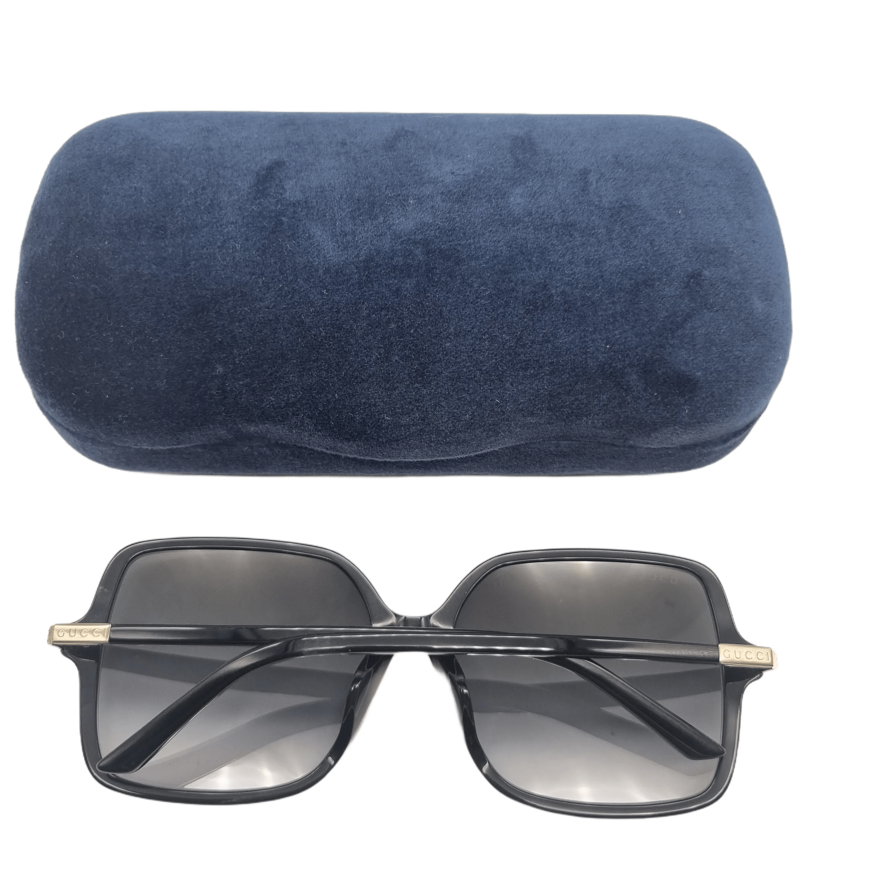 Gucci Women’s Gg1448sa Black Rectangle Sunglasses + Case + Cloth + Receipt