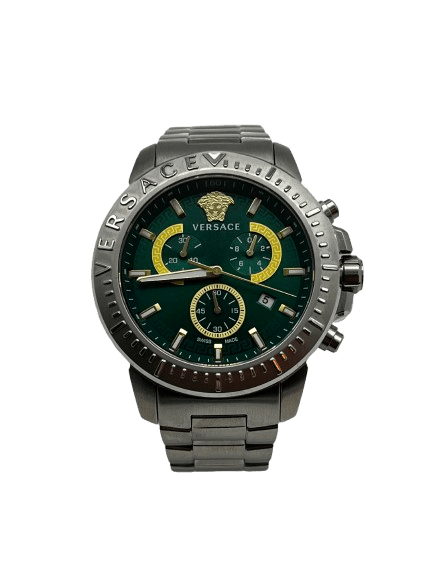 Unisex Green/Silver Versace Watch VE2E With Box And Spare Links – Like New (CP-1343443)