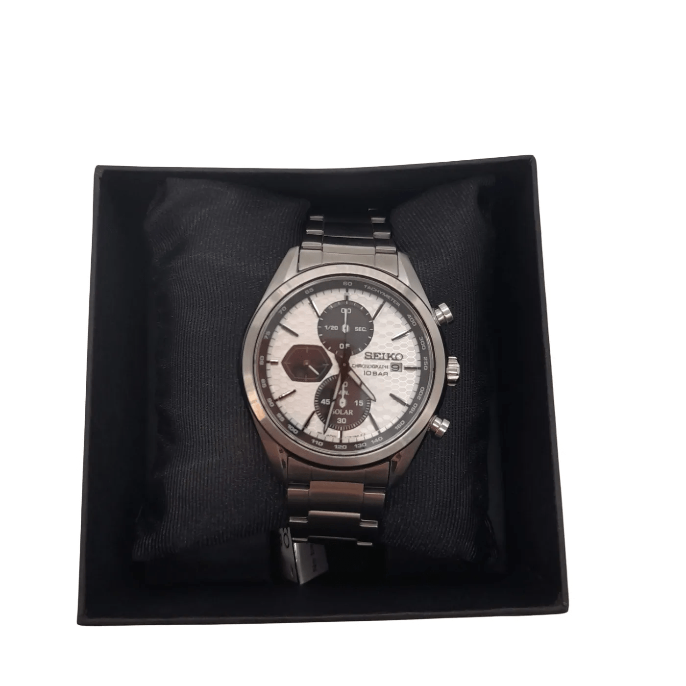 Seiko Solar Chronograph 10 Bar Machina Sportiva Watche With Box V176-0BH0