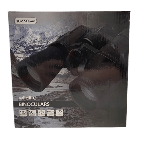 Wildlife Binoculars 10x 50mm With Carry Case, Neck Strap, Cleaning Cloth & Lense Covers