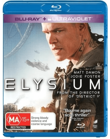Elysium Blu Ray + Ulraviolet Good Condition (CP)