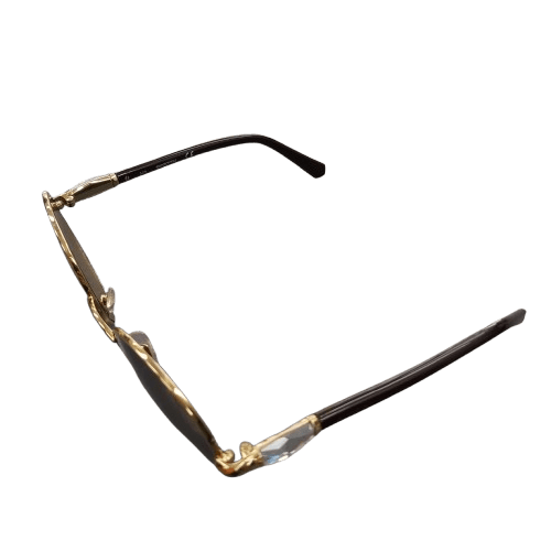 Women’s Swarovski SK260 Sunglasses, 55-20-140, Gold Black Light Brown Gradient, Good Condition, One Faint Scratch