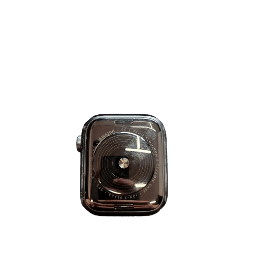 Apple Watch SE (2020) A2352, 44mm, GPS Only, Space Grey, Wear & Tear Scuffing, Chip Missing From Top Of Screen, With Charger, Screen Protector & Otterbox Strap (Damaged)