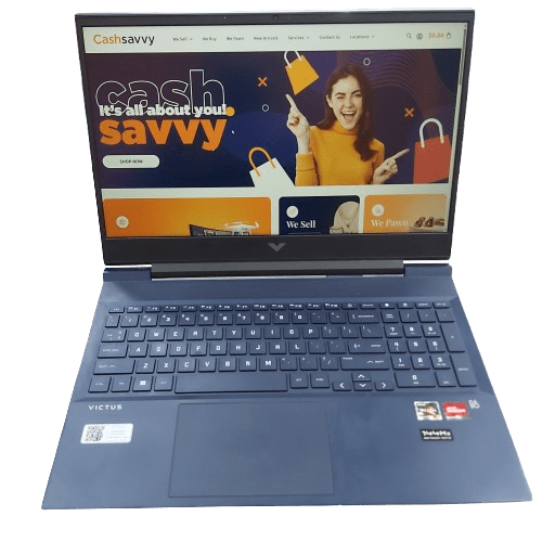 HP Victus 16-E0185AX Gaming Laptop, Blue, Ryzen 5 5600H, 16GB RAM, 256GB SSD, RX 5500M Graphics Card, Win11 Home, Good Condition Some Light Wear, With Charger