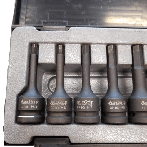 Auzgrip  A84601 8 Piece Metric 1/2″ Square Drive In-Hex Bit Socket Set