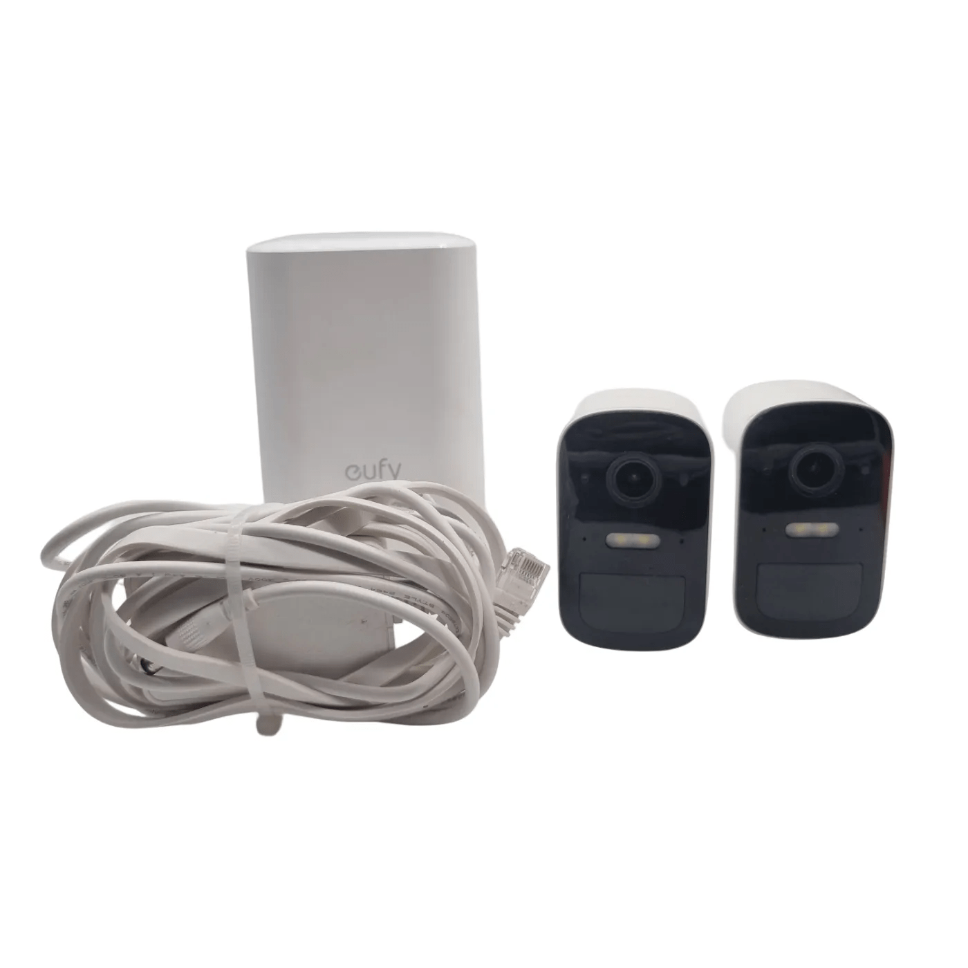 Eurfy Security Camera Set T8010 – Home Base + 2 Cameras + Power *missing mounting brackets/charger* (WR1356171)