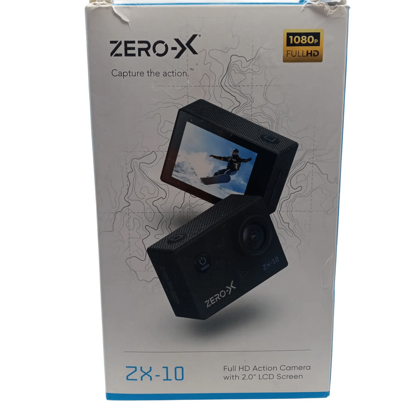 Zero-X ZX-10 Action Camera Black in Box with Case, Mount & Charger  (WR)