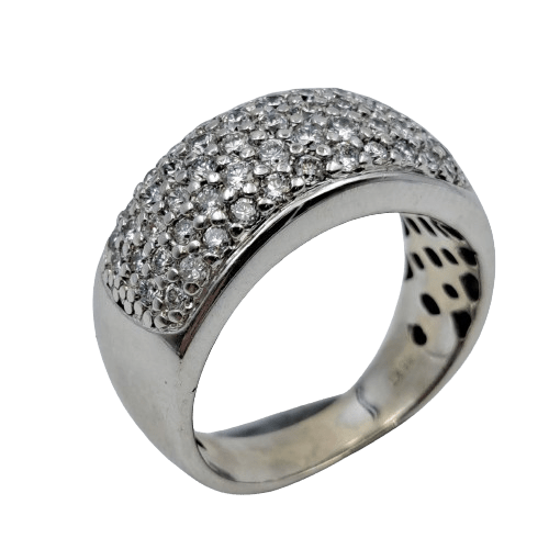 Ladies 18ct White Gold Diamond Ring with 57 Diamonds 1.00CT TDW 10.43 Grams with Valuation