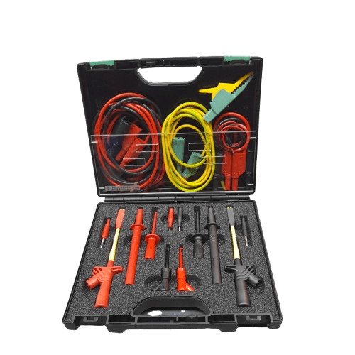 Test Lead Kit, Electrical, Test Leads, Safety & Miniature Clamp Probe, Molded Plug Adapter, Clip