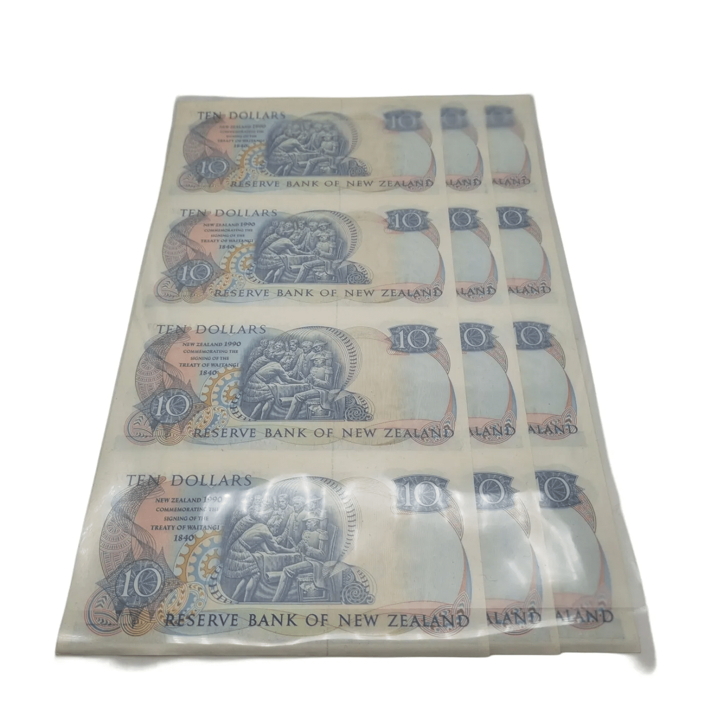Ten Dollar Reserve Bank of New Zealand Notes – 3 Sheets
