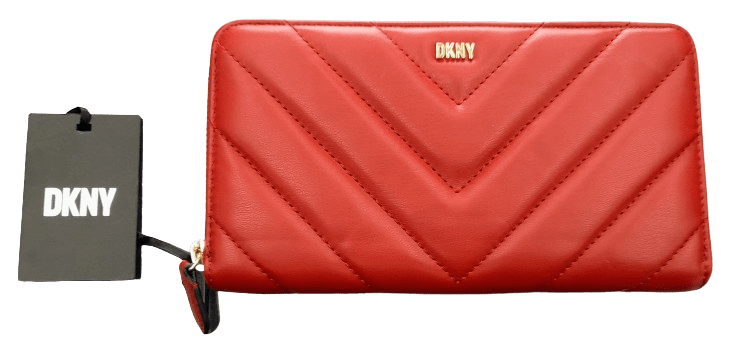 DKNY R231ZV93 Large Chevron Zip Around Wallet Like New