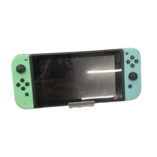 Nintendo Switch Console Animal Crossing Special Edition + Joycons + Safety Straps + Controllers + Dock + Hdmi + Power Cord (NA 1348486)