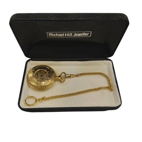 Mens Gold James C Hunnington Pocket Watch 5786X1 With Engraving (NA)