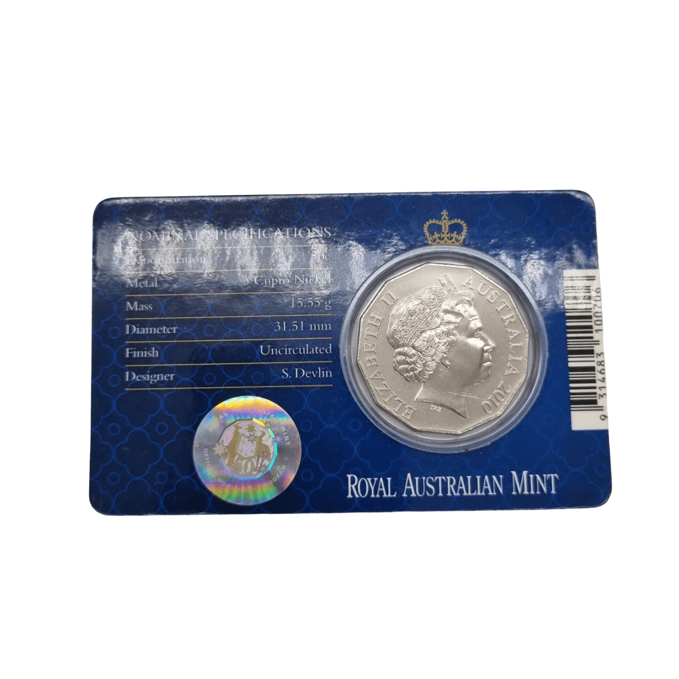 2010 Royal Australian Mint 50 Cent Coin – Royal Engagement Commemorative (WR 1344489)